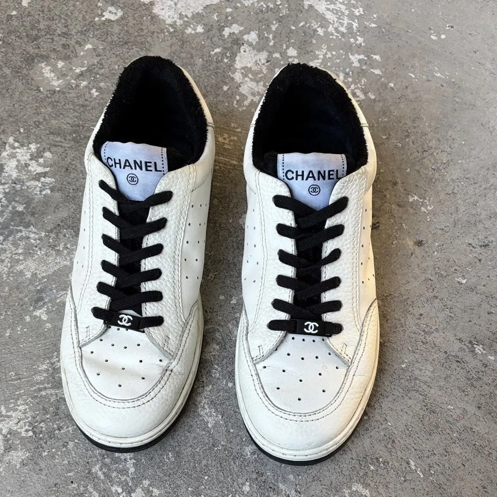 Chanel leather low tops